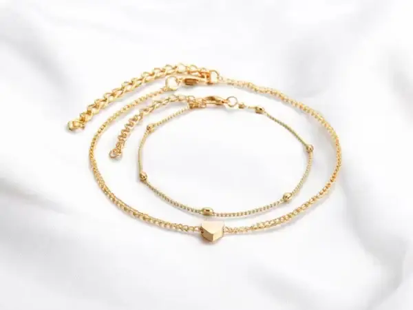 925 Silver anklet with dubal chain